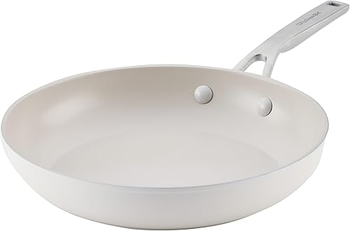 Miniatura 13 de KitchenAid Utensilios de cocina antiadherentes de inducción de cerámica anodizada dura, juego de 2 sartenes/sartén aptos para lavavajillas, sartenes