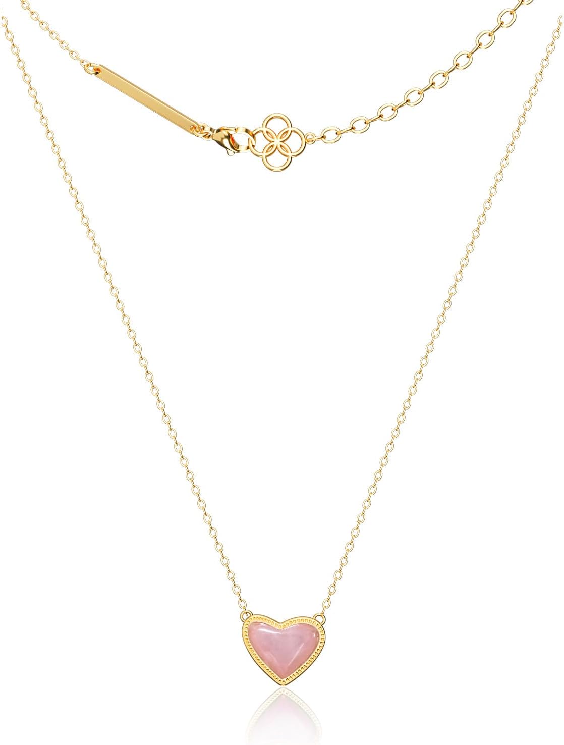 AICase 18K Gold Plated Heart Pendant Necklace for Women,Fashion Dainty Simple Adjustable Length Jewelry,Anniversary Birthday Gifts for Women/MoM/Sister/Friends/Her/Wife/Grandma/Coworker