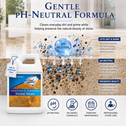 Image of Limestone and Travertine Floor Cleaner: Natural Stone, Marble, Slate Ph Neutral . 1 Gallon Concentrate