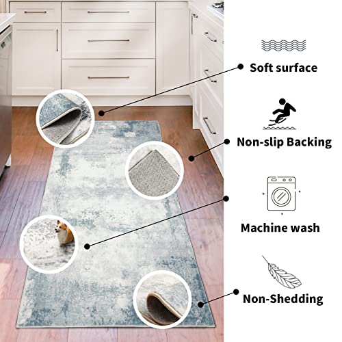 Lbris Washable Runner Rug,2'6''X6',For Hallway Laundry Room Kitchen Entryway Bathroom,Non Slip Rug Runners With Rubber Backing,Non Skid Stain-Resistant Non Shedding Durable Runners.(Modern) #TOP2