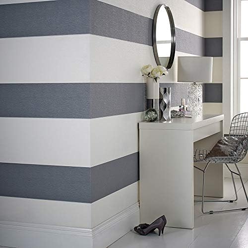 Designer Julien MacDonald Glitz Glitter Stripe Soft Wallpaper Grey