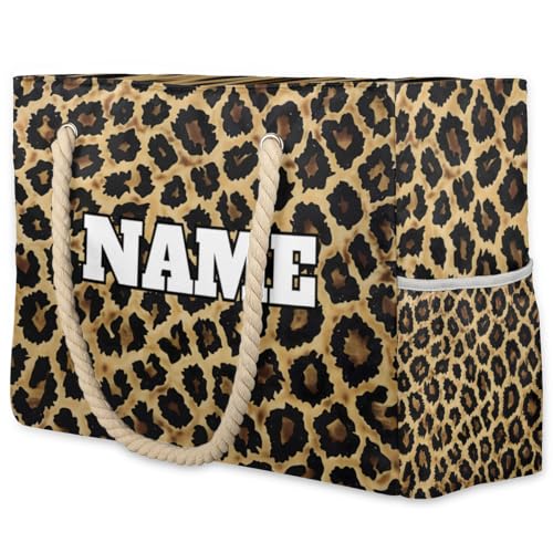 Custom Name Beach Bags for Women, Large Beach Tote Bag with Zipper, Waterproof Sandproof Pool Swim Pool Bags