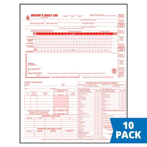 J.J. Keller 5-in-1 Driver Daily Log, 8.5x11, 10 Pack - Image 2