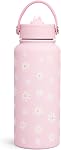 Daisy Water Bottle Stainless Steel 32oz Insulated with Lid, Flower Water Bottles Gifts for Women Girls Friends Teens Birthday Christmas