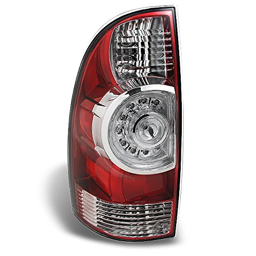 AKKONFor 05-15 Toyota Tacoma Pickup Truck Red Clear Rear Tail Lights Brake Lamps Driver Left Side Replacement