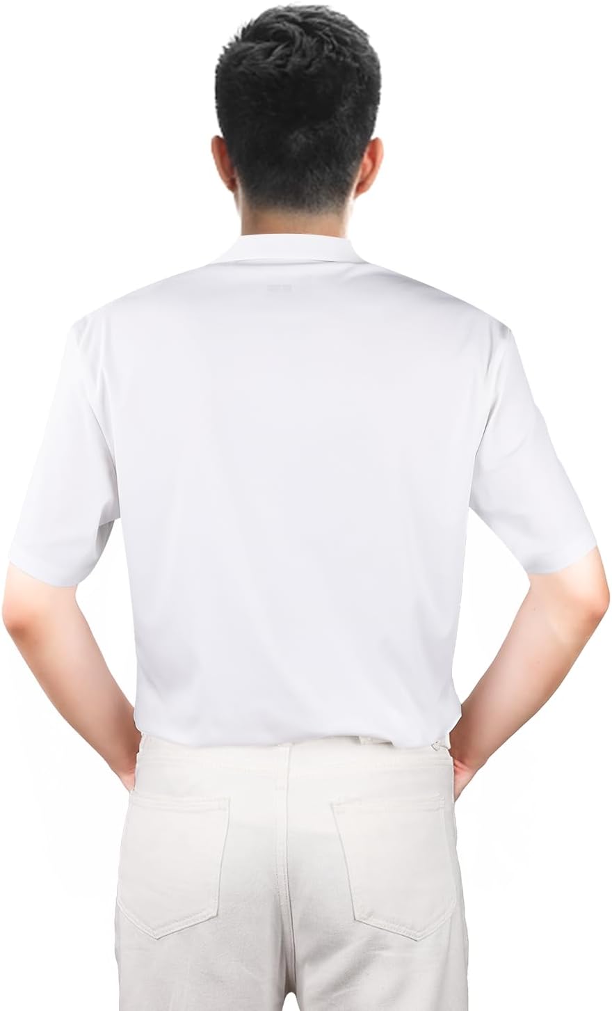 Mens Polo Shirts Short Sleeve, Golf Shirts for Men Dry Fit UPF 30 Stand Collar Shirts