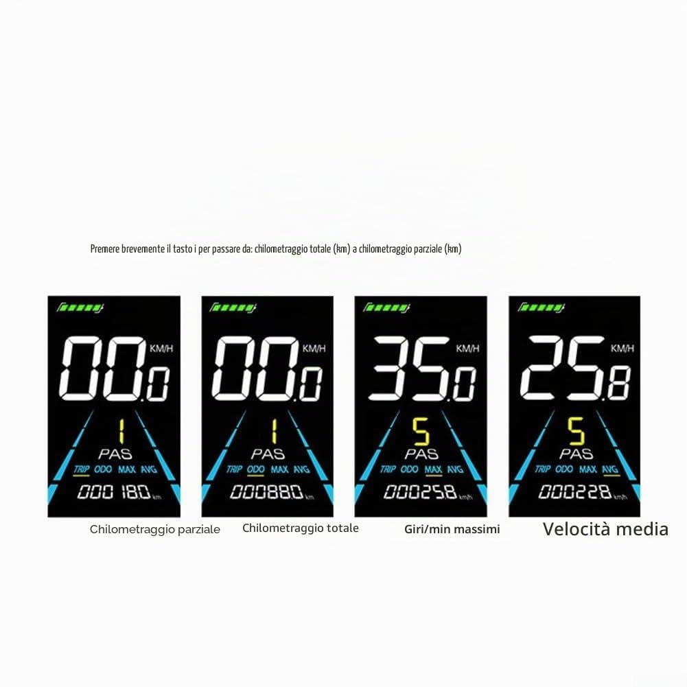 Schermi di visualizzazione LCD per bici elettrica NC-81F Impermeabile Dashboard Computer Pannello bici elettrica Cruscotto Mountain Bike Computer Velocità Cadenza Monitor