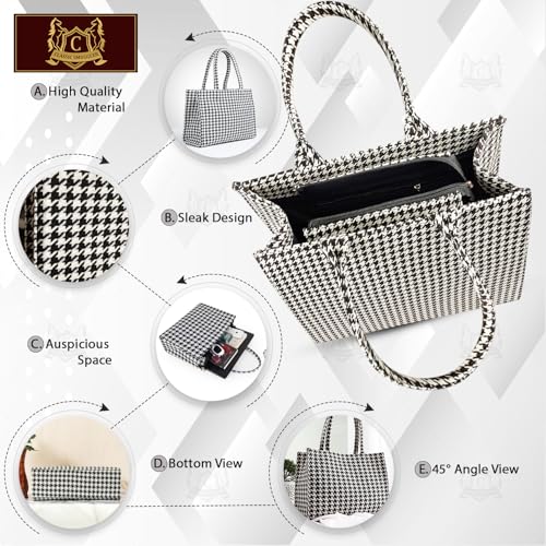 Image of Classic Smuggler Bag, Large Capacity Geometric Print Tote Bag for Women - Stylish Shoulder Handbag for Office, Shopping, and Daily Use | Lightweight & Durable Fabric Bag
