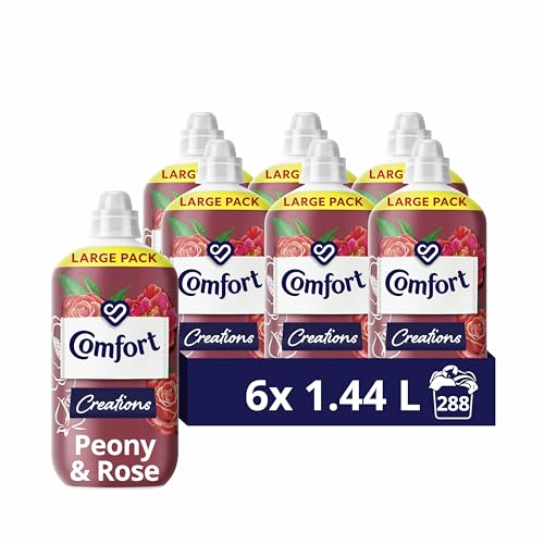 Comfort Creations Peony & Rose Fabric Conditioner with Stay Fresh technology for 100 days of freshness + fragrance* 6x 1.44 L (288 washes)