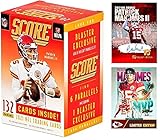 NEW 2021 Panini SCORE Football Cards FACTORY SEALED Blaster Box with 132 Cards - Look for Trevor Lawrence, Zach Wilson, Justin Fields, Mac Jones and Zach Wilson Rookie Cards - Plus Custom MAHOMES Cards Pictured