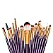 KissU 15pcs Makeup Brush Set tools Make-up Toiletry Kit Wool Make Up Brush Set (purple)