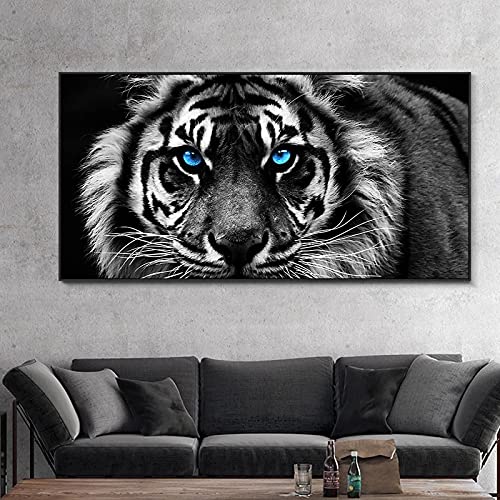 Pintura en lienzo de tigre con detalles artísticos en gran formato para paredes exclusivas 3