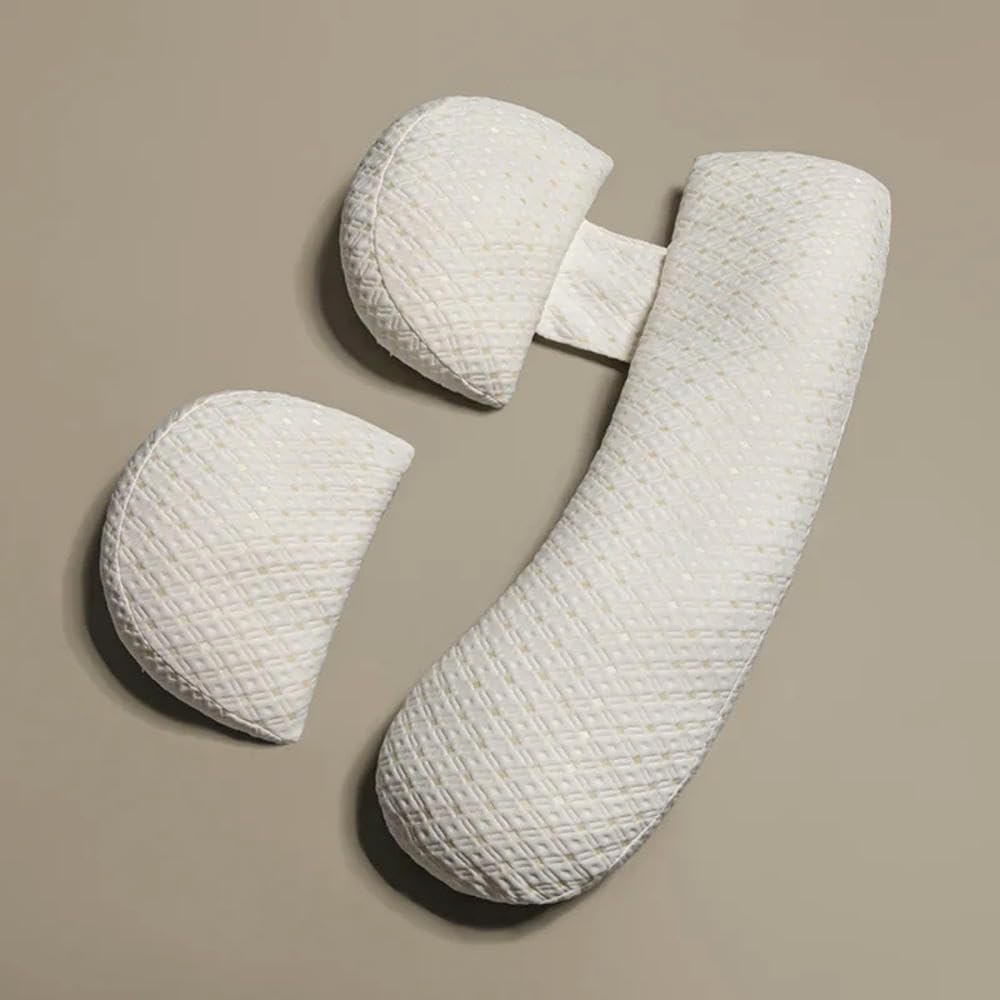DYRBF, Cuscino per gravidanza a forma di U, per chi dorme di lato, a forma di H, con fodera in cotone, lavabile in lavatrice, supporto per pancia per donne incinte, rosa, bianco, verde, grigio