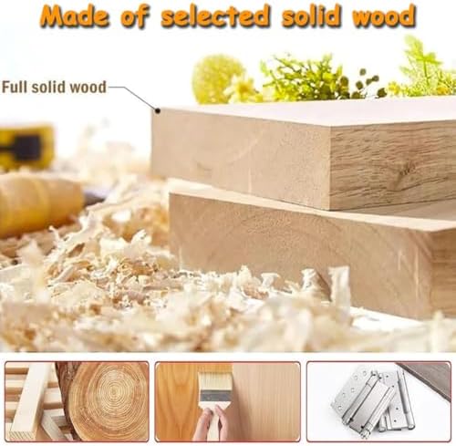 Double Swing Solid Wood Cafe Doors - 180° Opening, Stylish Dark Blue Design for Kitchen, Bar, Porch, or Stairs - Size W90xH80cm (36"x32")