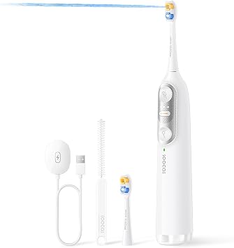 Soocas NEOS II Electric Toothbrush with Water Flosser Combo, Pearl White