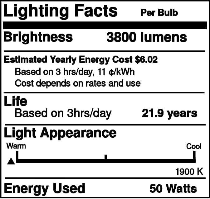 Replacement for GE 11347, LU50/D/MED, 50 Watt, B17 High Pressure Sodium HID Light Bulb (6 Pack)