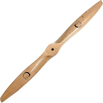 PJA 12 Inch 2 Blade RC Airplane Propeller Wood Prop for Gasoline RC Planes 12x7 Pusher