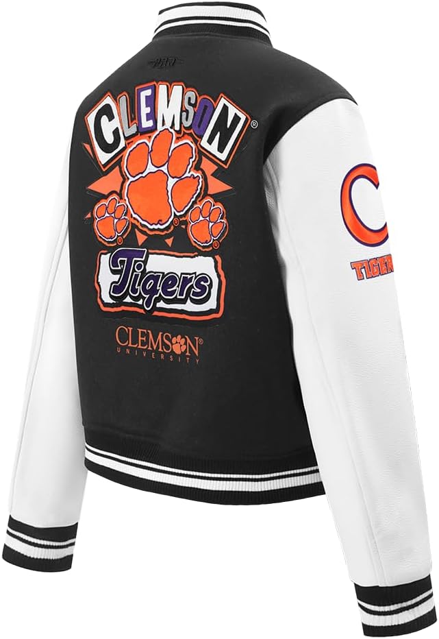 Pro Standard NCAA womens Womens College Campus Ransom Wool Varsity Jacket - Image 5