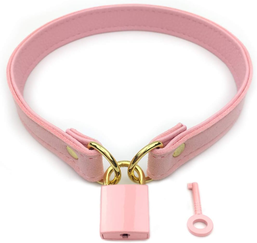 Succuba Padlock Choker Collar Necklace Lolita Collar Cat Kitty Velvet Necklace with Lock and Key
