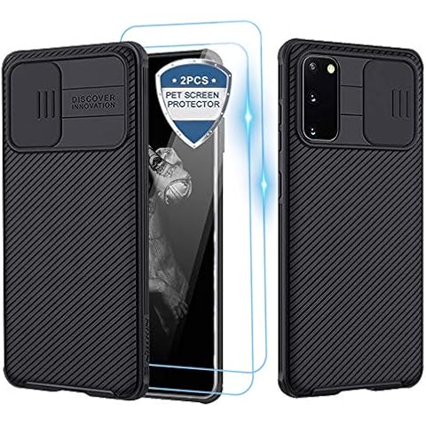 XCYYOO Case for Samsung Galaxy S20 FE[2 Pack Screen Protector] Camera Protection with Slim PC Slide Camera Lenses Cover, Stylish Protective Case Anti-Scratch Non-slip for Samsung Galaxy S20 FE Cover