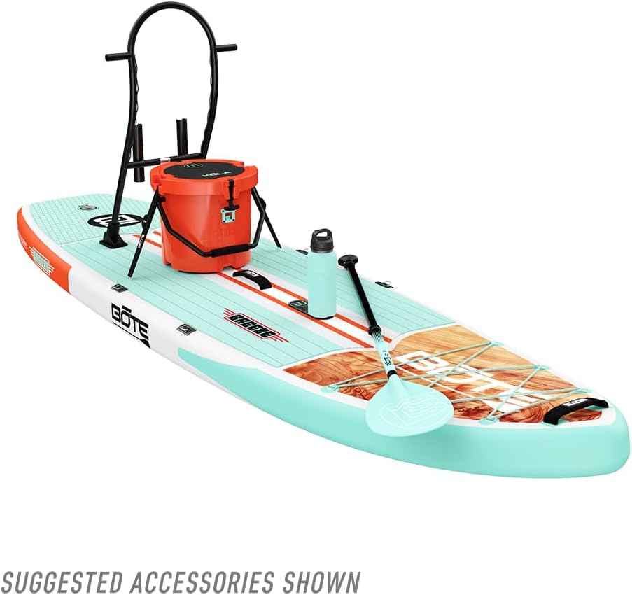 BOTE 11' FT 6" Breeze Aero Inflatable Stand Up Paddle Board, MAGNEPod Compatible Blow Up iSUP Great for Adults Kids Family Travel Friendly Multiple Sizes Color Options