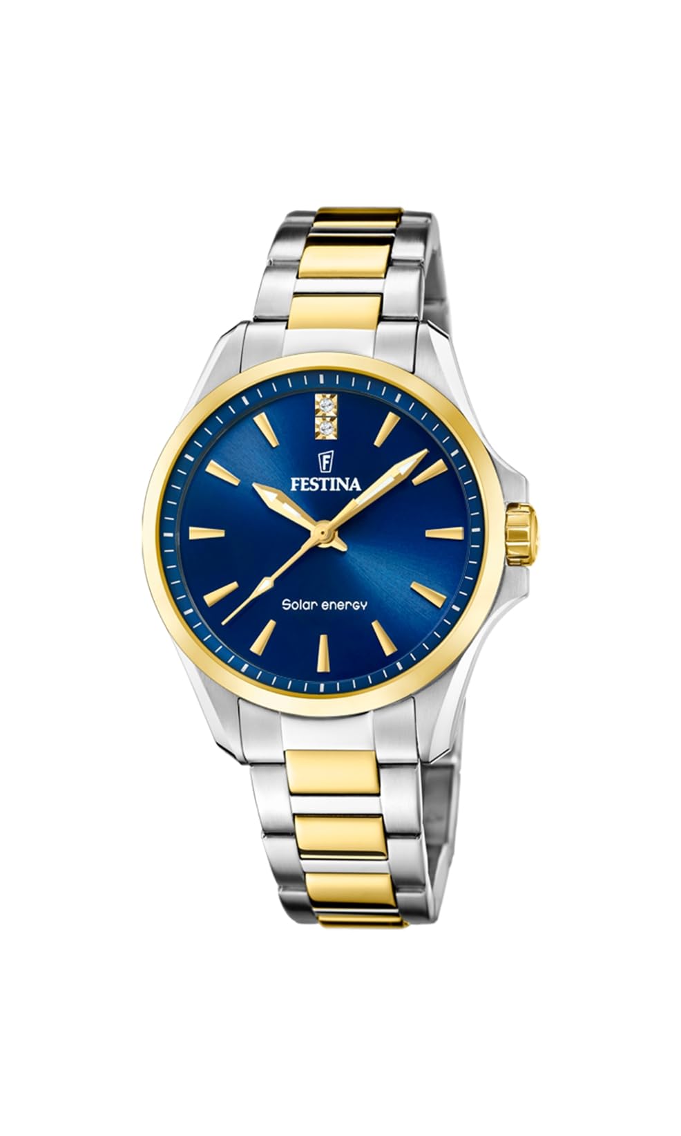 Festina Women's Solar Energy (34mm) Blue Dial / Two Tone Stainless Steel