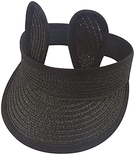 Sombrero de sol plegable de conejito de verano, gorra de visera de paja para niños y niñas, 1 unidad, para verano, sombreros de verano para mujeres (color: C, tamaño: talla única)