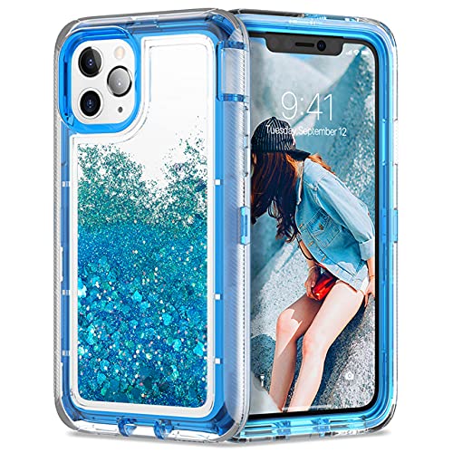 Coque antichoc pour iPhone 11 Pro Max robuste et transparente bleu