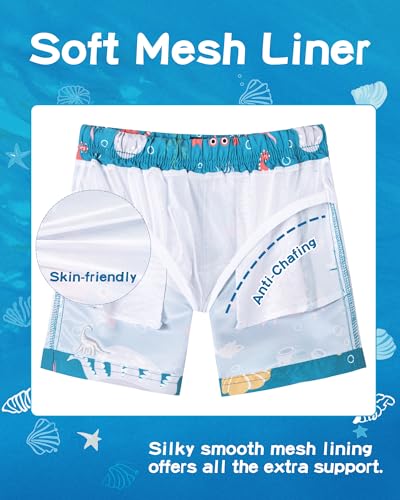 Image of SURF CUZ Boys Swim Trunks Toddler Swim Shorts UPF 50+ Bathing Suit for Boy Swimsuit Quick Dry Mesh Beach Boardshorts Swimwear