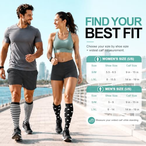 Image of Laite Hebe 3 Pack Medical Compression Sock-Compression Sock For Women and Men Circulation -Best for Running,Nursing,Athletic Sports