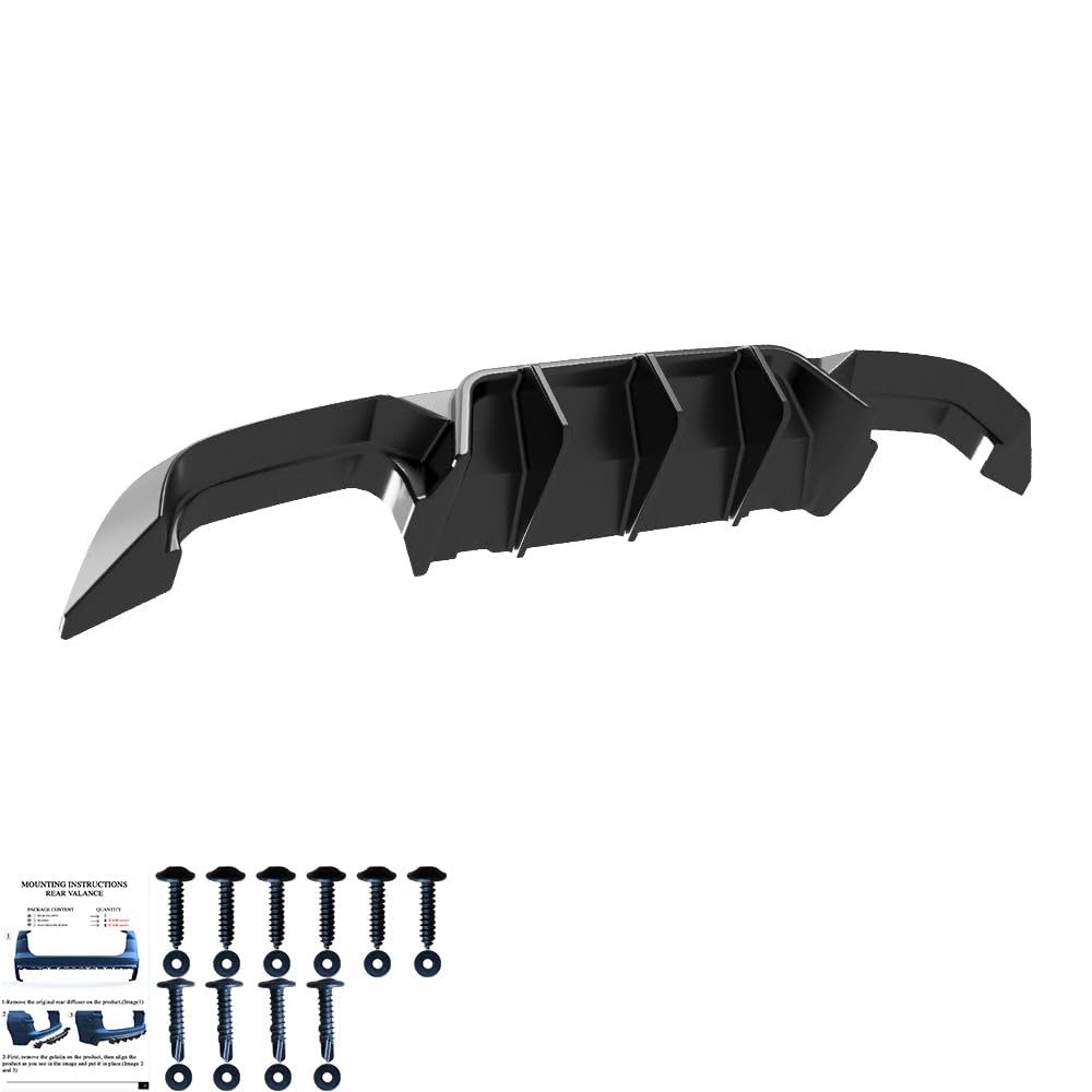 Oneway Jupe de pare-chocs arrière (Diffuseur) compatible avec Volkswagen Golf VII HB R 2013-2016 - Noir brillant