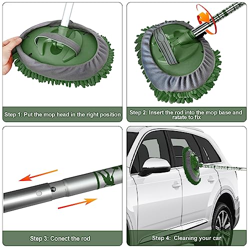 image for Buyplus Car Wash Brush with Long Handle, 46
