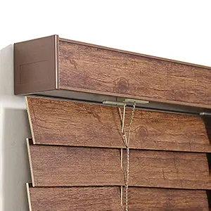 Vintage Wooden Blinds Open/Close, Room Cordless Safe Roll Up Blind Solid Wood Slats for Bedroom Nusery Hotel, Antique Coffee Color (Size : 75 x 150cm)