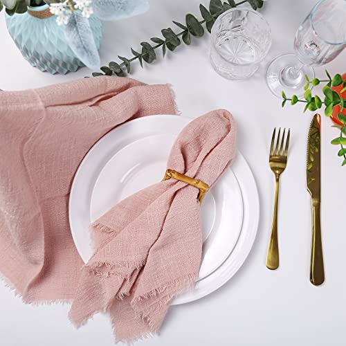 Handmade Cloth Napkins,Delicate Cotton Cloth Napkins With Fringe Set Of 12, Reusable Soft Napkins For Dinner,Party,Weddings,Christmas,Thanksgiving Day,Halloween（Pink）… #TOP3