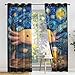 Cute Axolotl Curtains for Living Room, Funny Salamander Blackout Curtains for Bedroom 84 Inches Long, Starry Night Drapes, Grommet Decor Window Curtain 52 x 84 Inch k&W129