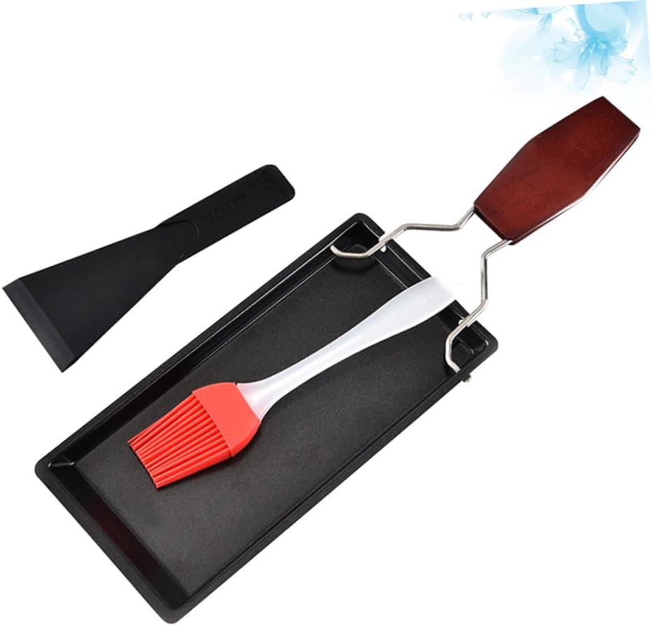 ARTIBETTER Bbq Comal Pan Set, Wood Handle, Black, 3 Pieces image 4