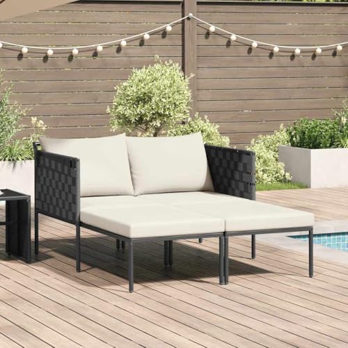 Nqyjm Baño de Sol, Hamaca Antracita, 153 x 115 x 69,5 cm, Acero recubierto de polvo, Tumbona de playa, tumbona para jardín, terraza, balcón y camping Model 3
