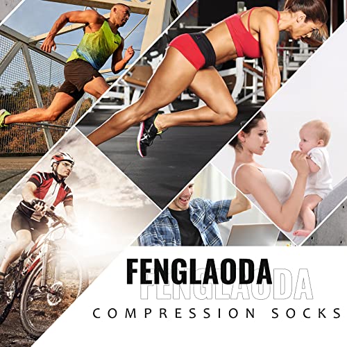 Image of fenglaoda Compression Socks for Women Men 3 Pairs Graduated Compression Support Circulation Socks for Nurses