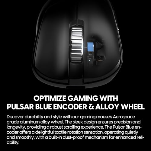 Image of Pulsar Gaming Gears - Xlite v3 ES Wireless Gaming Mouse, Ergonomic, Optical Switch, OLED Display, Driverless, PAW3395 Sensor, 100H Battery, 4K dongle Included (Medium, Black)
