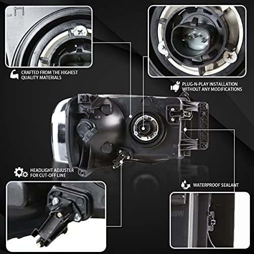 Autozensation Compatible With 2002-2005 Dodge Ram 1500 2003-2005 Dodge Ram 2500/3500 Clear Headlights Chrome L + R Pair Headlamp #TOP3