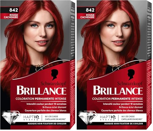 Schwarzkopf Brillance – colorazione permanente – Rosso Kashmir 842 (Confezione da 2)