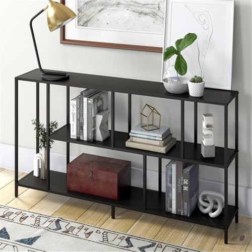 Image of Henn&Hart 52 inch Wide Rectangular Console Table in Blackened Bronze, Entryway Table, Accent Table for Living Room, Hallway