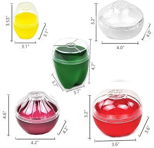 Miniatura 3 de Juegos de contenedores de almacenamiento de frutas y verduras: pimiento verde, cebolla, tomate, limón, ajo, reutilizable, transparente, sin BPA,