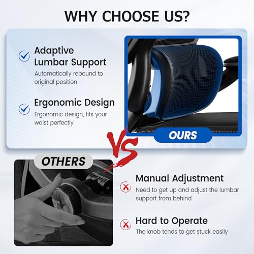 Image of ALLGOD Ergonomic Office Chair, Breathable Mesh Ergonomic Desk Chair with Lumbar Support, Flip-up Armrests, Computer Chairs Comfortable for Home, Office, Work, Standard, 6 Pack