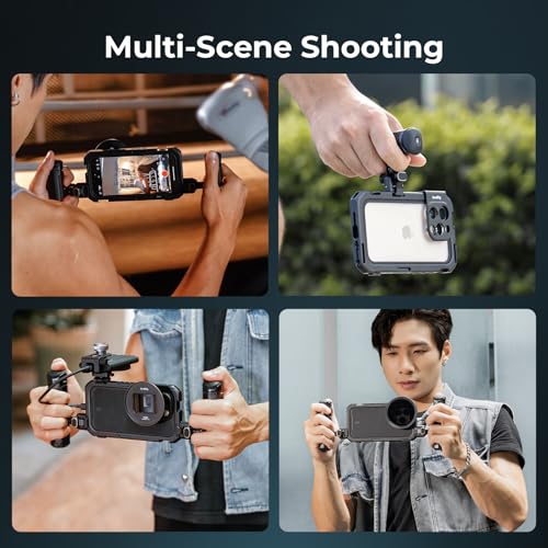 SMALLRIG Mobile Video Cage Basic Edition per iPhone 16 Pro Max con Piastra Posteriore per Obiettivo T-mount, Telaio Morbido in TPU, per Riprese Video, Streaming Live e Riprese Cinematografiche - 5006