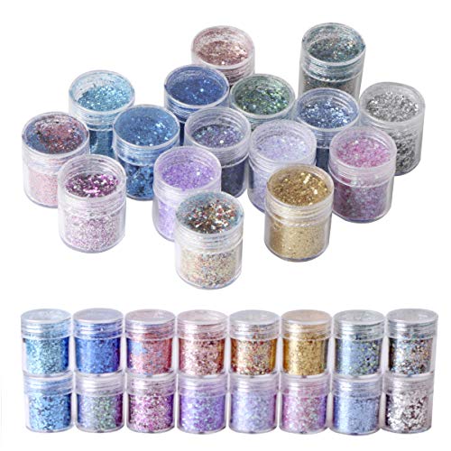 Unime Body Glitter 16 Colors Chunky Glitter For Body Face Hair Make Up Nail Art Mixed Color Glitter #TOP1