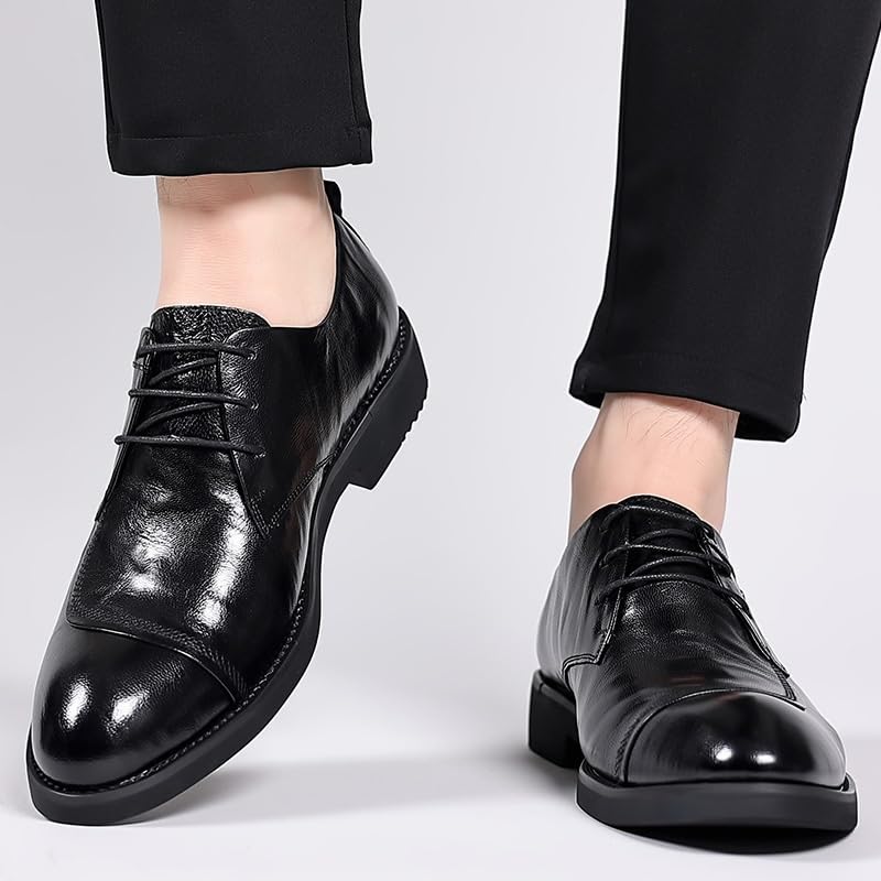 Men's Dress Shoes Men Patent Leather Business Oxford Formal Shoes Formal Casual Oxford Trendy Plaid Upper Tuxedo Shoes for Men3