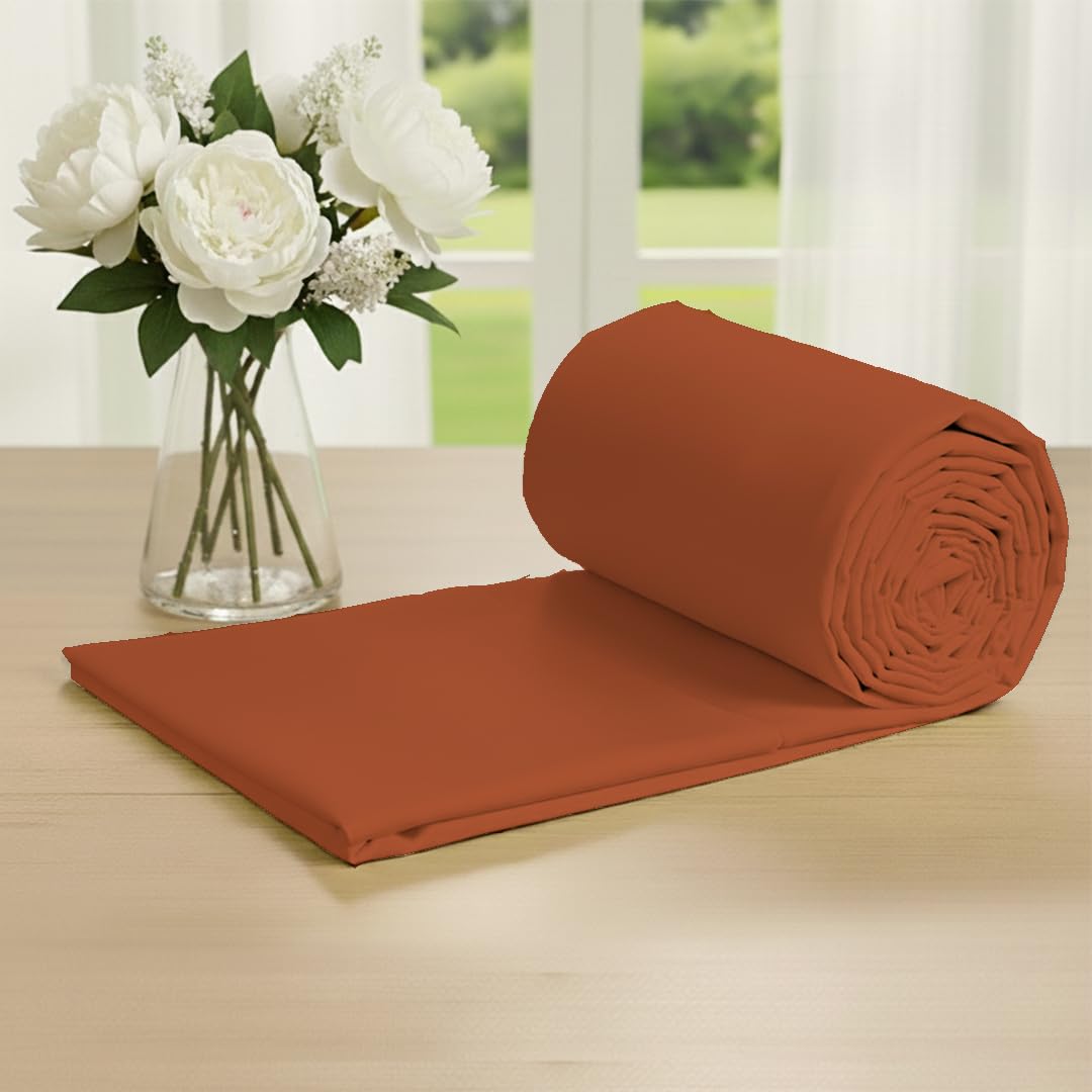 Dohar Single Bed | 144 TC, 100 GSM | 100% Cotton Flannel, Blanket Single Size, Dohar Blanket, Breathable Cotton, Lightweight, Paleto Collection (Terracotta - 60 X 90 inches)-image-25
