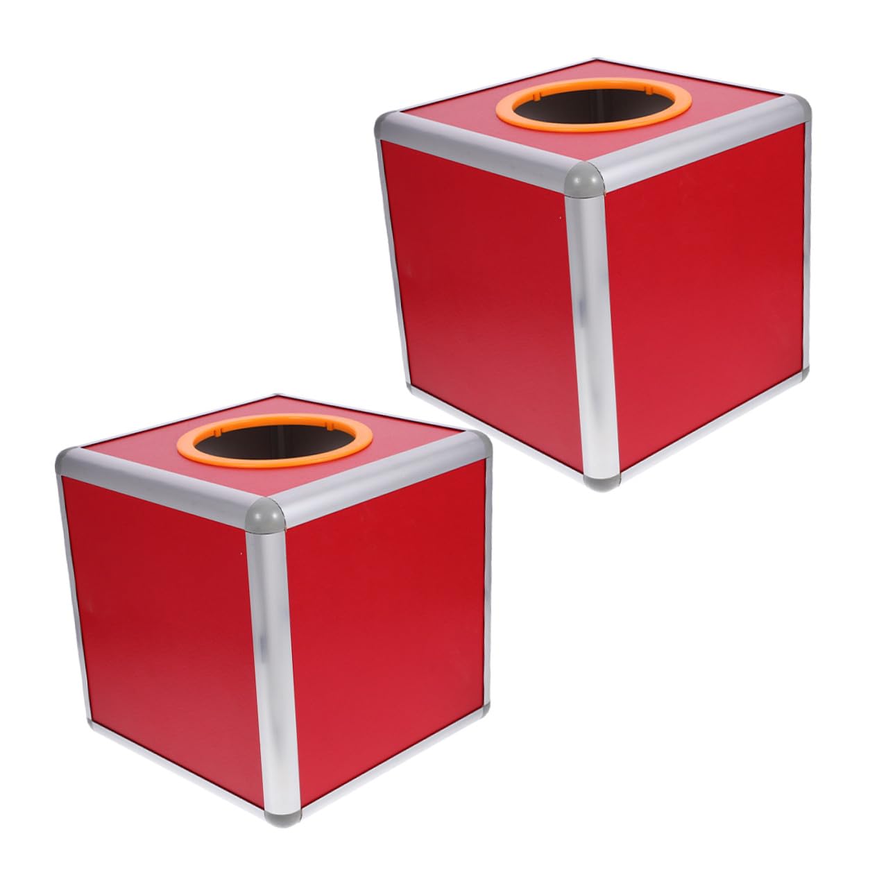 Boîte de tombola opaque rouge en aluminium de 20 cm pour vos jeux de bureau