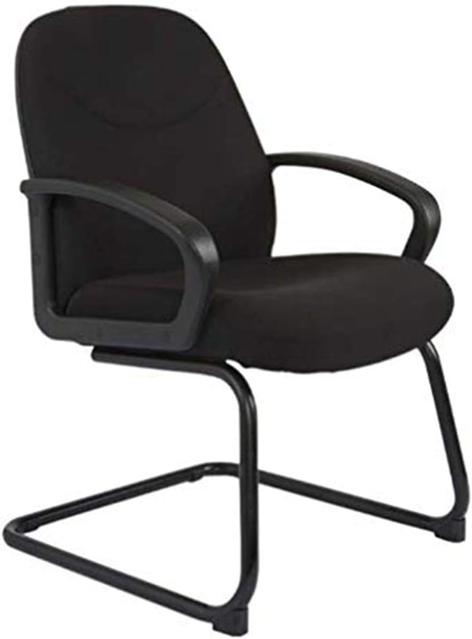 Mahmayi Iris 587 Comfortable Black Visitors Chair with Arm Support - Fabric, Molded Foam, Cantilever Base, PU Armrest - Ideal for Office Waiting Areas and First Impressions(Black)